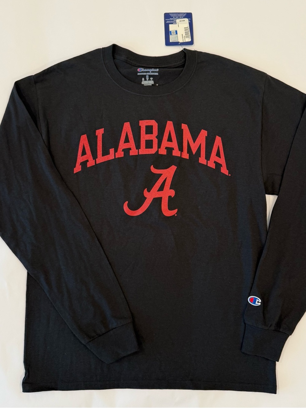 Alabama Crimson Tide Champion Adult Unisex Medium Black Long Sleeve T-shirt NWT